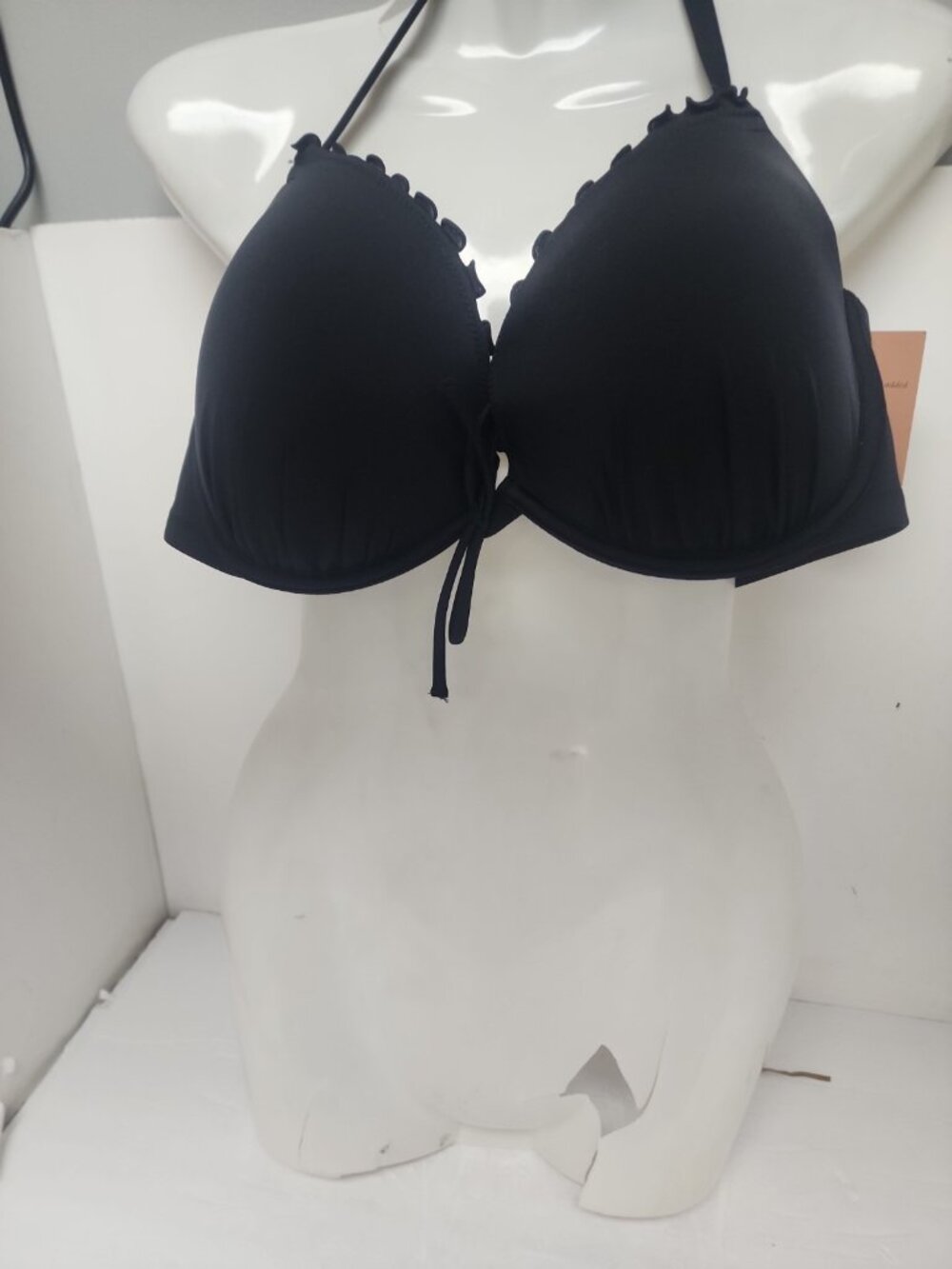 Shade & Shore XO7G6W  Light LIft Swim Top Black Size 36DD  New!!!